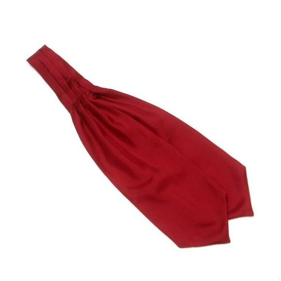 Maroon Silk Men's Cravat Ascot A191 - Picture 3 of 7